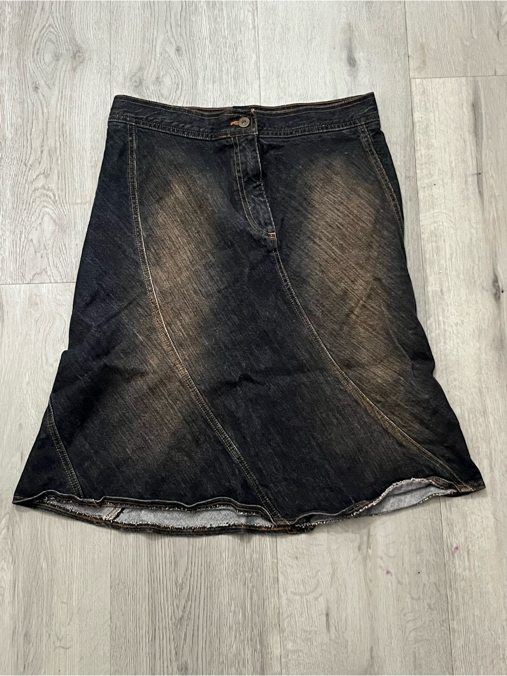 Vintage DKNY Black Washed A-Line Denim Skirt